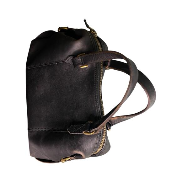 Madewell Leather Handbag Purse Black Top Handle Satchel - Picture 6 of 16